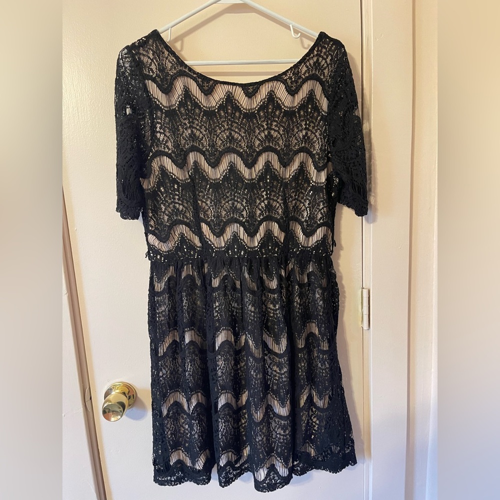 Elegant Black Lace Dress by Rewind - juniors Size XL